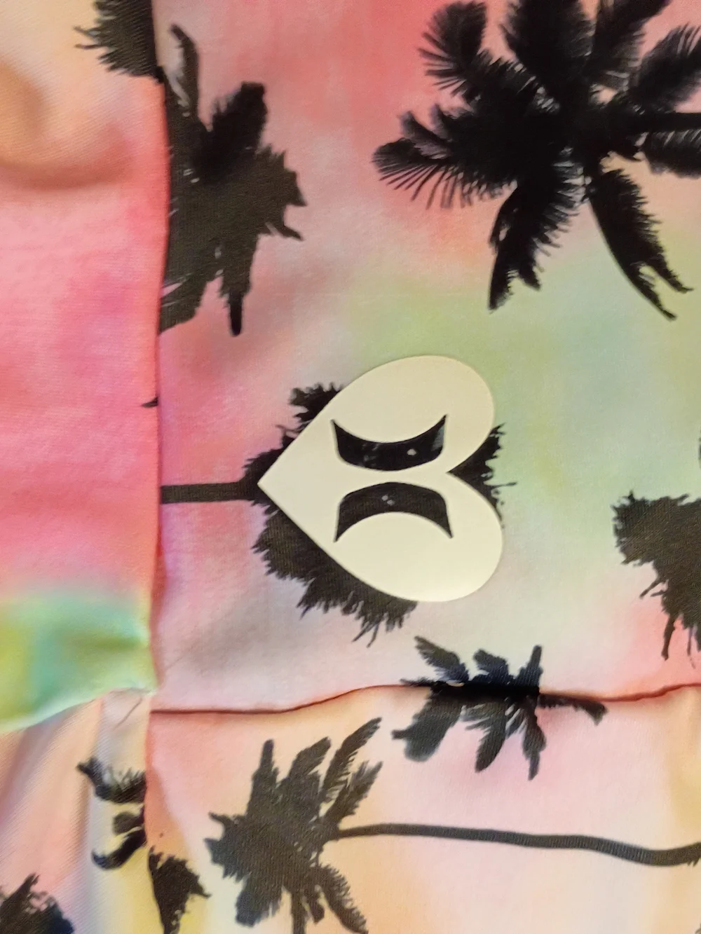 EUC Hurley Girls' Pink Palm-Print Two-Piece Swim Set Tankini 7/8